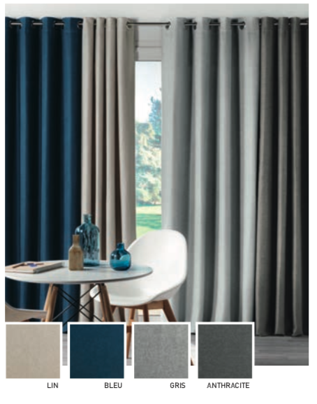 Chambray Blue Blackout Curtain